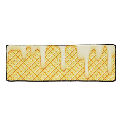 Vanilla Ice Cream Melted Print Long Kitchen Mat