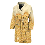 Vanilla Ice Cream Melted Print Men's Bathrobe