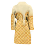 Vanilla Ice Cream Melted Print Men's Bathrobe