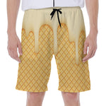 Vanilla Ice Cream Melted Print Men's Beach Shorts