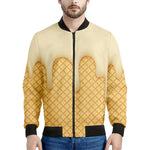Vanilla Ice Cream Melted Print Men's Bomber Jacket