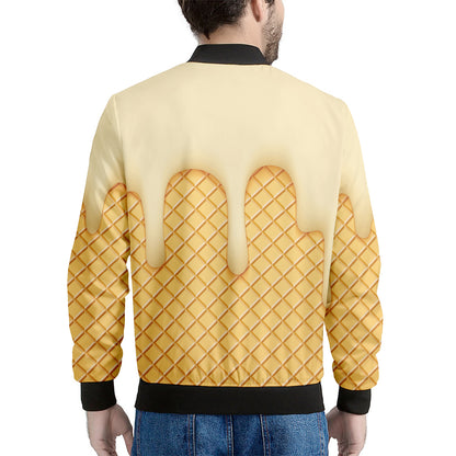 Vanilla Ice Cream Melted Print Men's Bomber Jacket