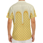 Vanilla Ice Cream Melted Print Men's Deep V-Neck Shirt
