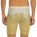Vanilla Ice Cream Melted Print Men's Long Boxer Briefs