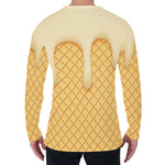 Vanilla Ice Cream Melted Print Men's Long Sleeve T-Shirt