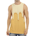 Vanilla Ice Cream Melted Print Men's Muscle Tank Top
