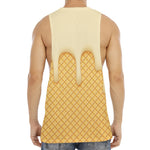 Vanilla Ice Cream Melted Print Men's Muscle Tank Top