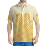 Vanilla Ice Cream Melted Print Men's Polo Shirt
