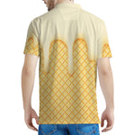 Vanilla Ice Cream Melted Print Men's Polo Shirt