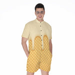 Vanilla Ice Cream Melted Print Men's Rompers