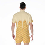 Vanilla Ice Cream Melted Print Men's Rompers
