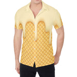 Vanilla Ice Cream Melted Print Men's Shirt
