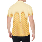 Vanilla Ice Cream Melted Print Men's Shirt