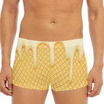 Vanilla Ice Cream Melted Print Men's Short Boxer Briefs