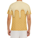 Vanilla Ice Cream Melted Print Men's Short Sleeve Rash Guard