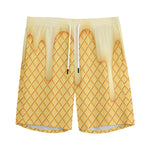 Vanilla Ice Cream Melted Print Men's Sports Shorts