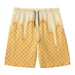 Vanilla Ice Cream Melted Print Men's Swim Trunks
