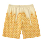 Vanilla Ice Cream Melted Print Men's Swim Trunks