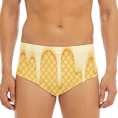 Vanilla Ice Cream Melted Print Men's Triangle Swim Briefs