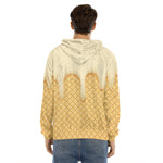 Vanilla Ice Cream Melted Print Men's Velvet Pullover Hoodie
