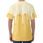Vanilla Ice Cream Melted Print Men's Velvet T-Shirt