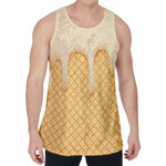 Vanilla Ice Cream Melted Print Men's Velvet Tank Top