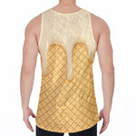 Vanilla Ice Cream Melted Print Men's Velvet Tank Top
