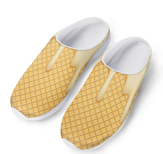 Vanilla Ice Cream Melted Print Mesh Casual Shoes