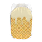 Vanilla Ice Cream Melted Print Mesh Laundry Hamper