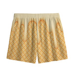 Vanilla Ice Cream Melted Print Mesh Shorts