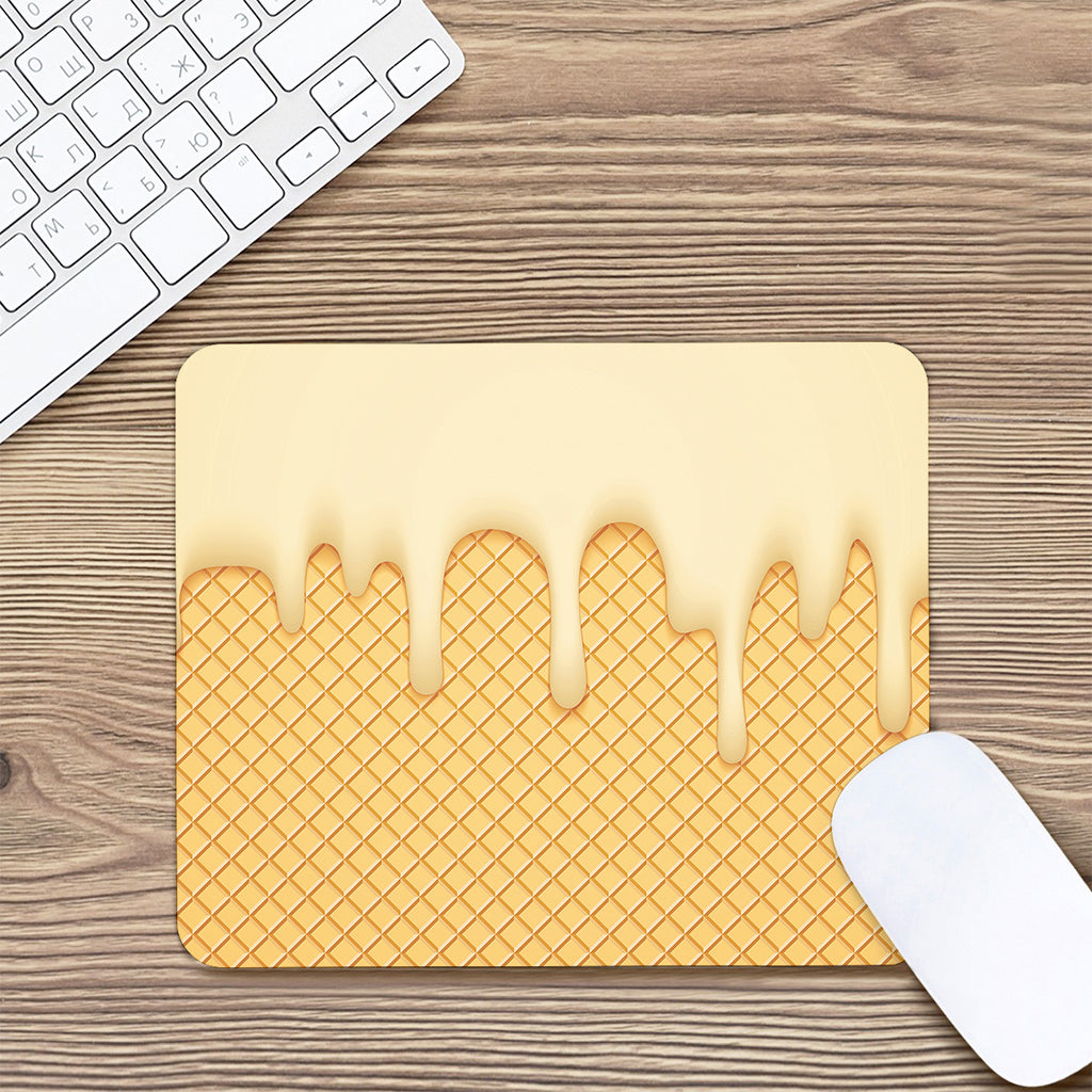 Vanilla Ice Cream Melted Print Mouse Pad