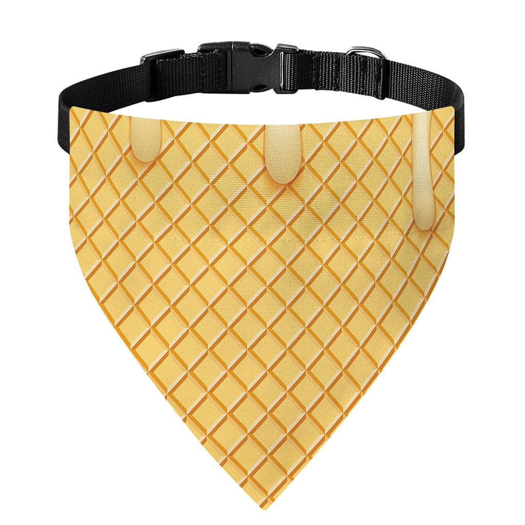 Vanilla Ice Cream Melted Print Over The Collar Dog Bandana