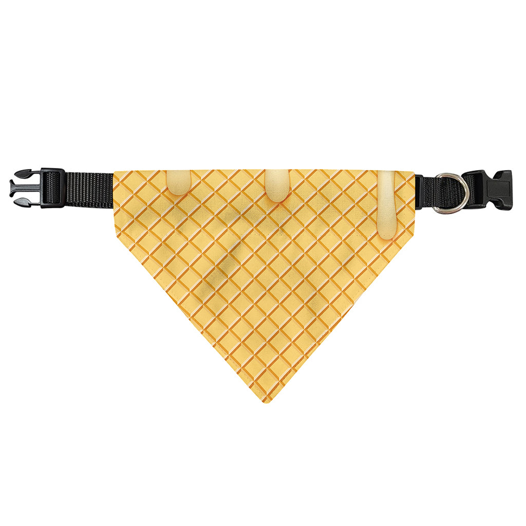 Vanilla Ice Cream Melted Print Over The Collar Dog Bandana