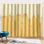 Vanilla Ice Cream Melted Print Pencil Pleat Curtains