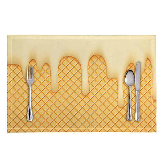 Vanilla Ice Cream Melted Print Placemat