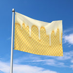 Vanilla Ice Cream Melted Print Polyester Flag