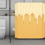 Vanilla Ice Cream Melted Print Polyester Shower Curtain