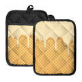 Vanilla Ice Cream Melted Print Pot Holders With Pocket
