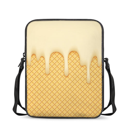 Vanilla Ice Cream Melted Print Rectangular Crossbody Bag