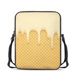 Vanilla Ice Cream Melted Print Rectangular Crossbody Bag