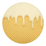 Vanilla Ice Cream Melted Print Round Blanket