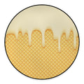 Vanilla Ice Cream Melted Print Round Floor Mat