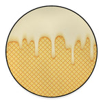 Vanilla Ice Cream Melted Print Round Floor Mat