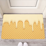 Vanilla Ice Cream Melted Print Rubber Doormat