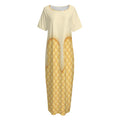 Vanilla Ice Cream Melted Print Short Sleeve Long Nightdress