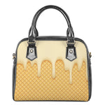 Vanilla Ice Cream Melted Print Shoulder Handbag