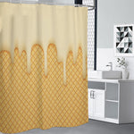 Vanilla Ice Cream Melted Print Shower Curtain