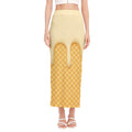 Vanilla Ice Cream Melted Print Side Slit Maxi Skirt