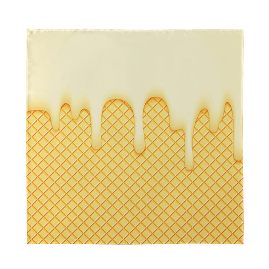 Vanilla Ice Cream Melted Print Silk Bandana
