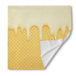Vanilla Ice Cream Melted Print Silk Bandana